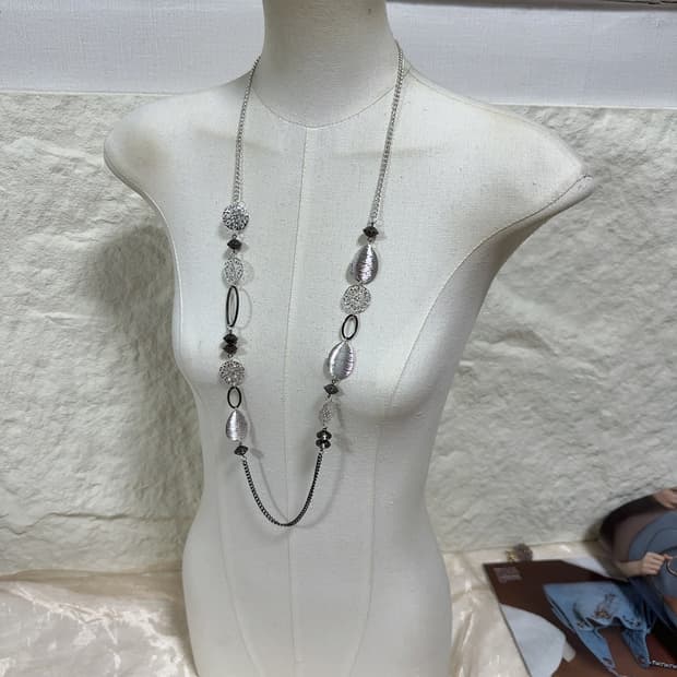 빈티지 고딕 랩 레이스 메탈 쿠바체인 목걸이