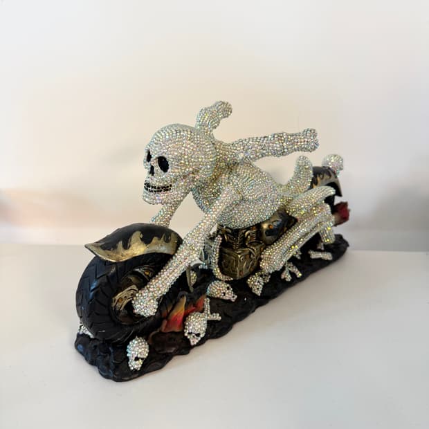 핸드메이드 해골 오토바이 오브제