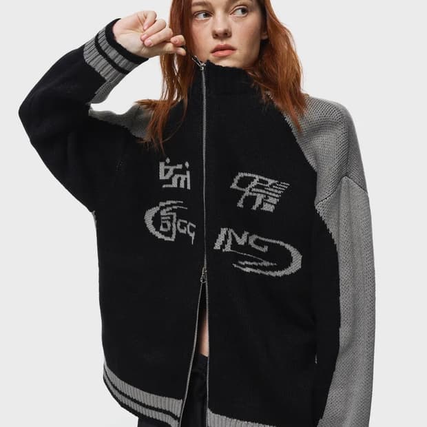 🖤 꼼파뇨 니트 집업 블랙 · 실착 2회 거의 새거