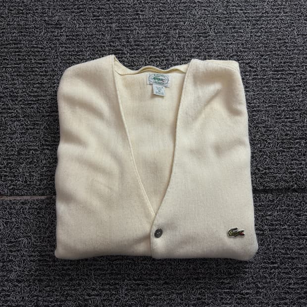 라코스테 자수로고 아카이브 미니멀 박시핏 가디건 1581
