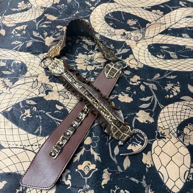 00's hook ring Layered belt