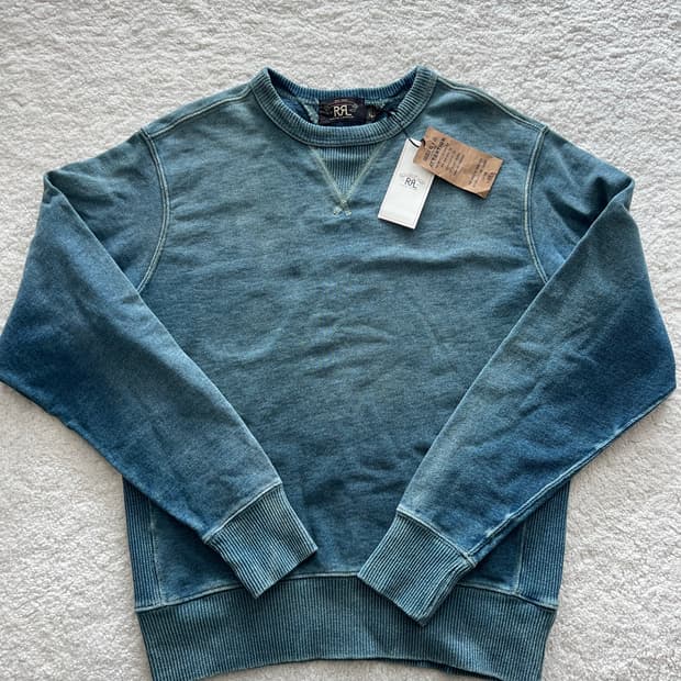 더블알엘 인디고 프렌치 테리 스웨트셔츠