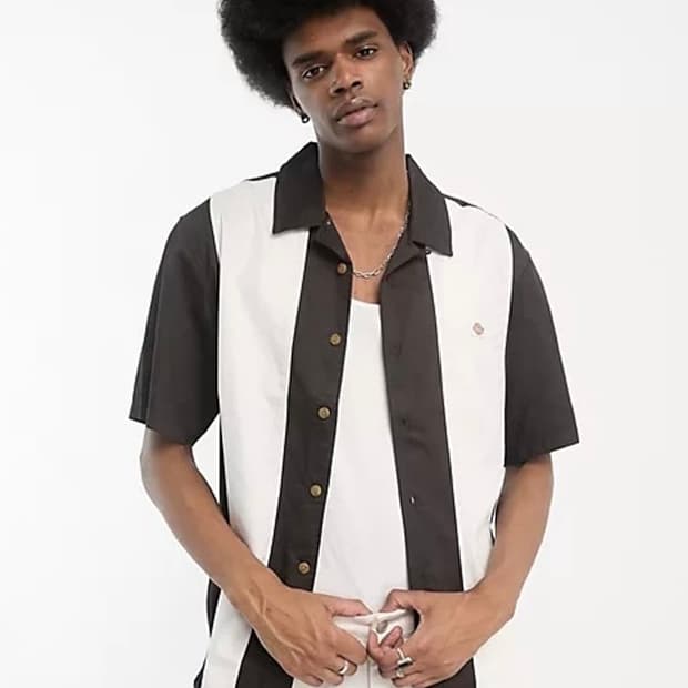 디키즈 브라운 반팔 셔츠 M