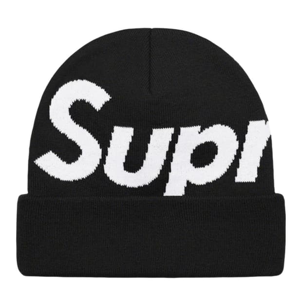 새제품) 슈프림 빅 로고 비니 블랙