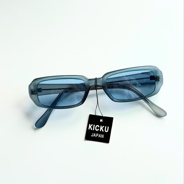 90s KICKU JAPAN 블루 스퀘어 뿔테 빈티지 틴트 안경
