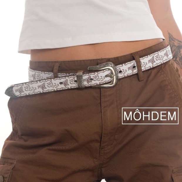 [Unisex]웨스턴 에스닉 벨트 아이보리