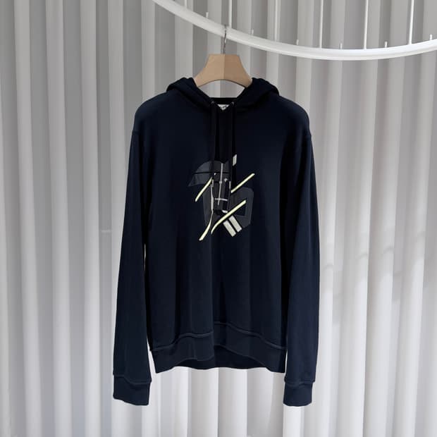 (A+/L) / 에르메스 론드패치 코튼 네이비 후드티