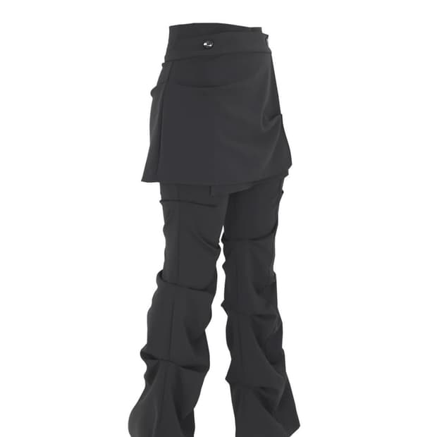 오호스 랩오버 턱 팬츠 차콜