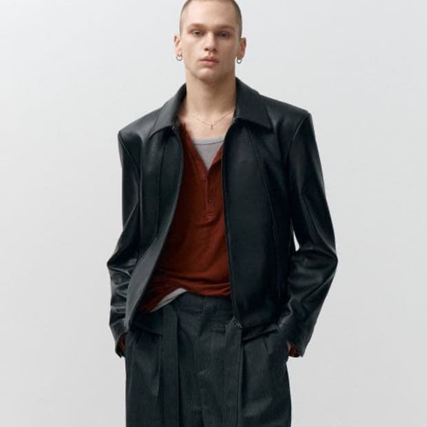 구매) 노이어 고트 슈렁큰 레더 자켓 50 블랙