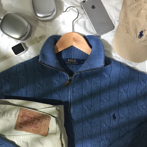 (WOMAN) 폴로랄프로렌 반집업 니트 스웨터 XL