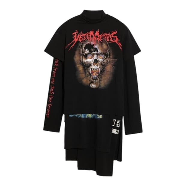 베트멍 스컬 레이어드 셔츠 드레스