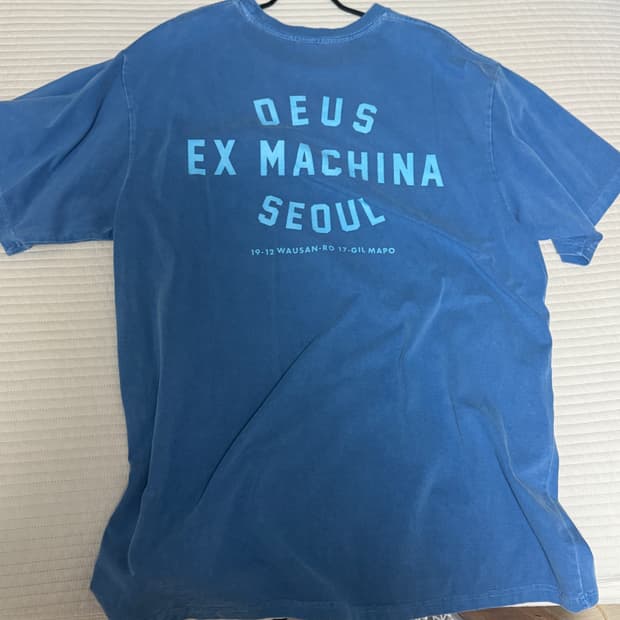 데우스 서울 티셔츠 피그먼트 블루 XL