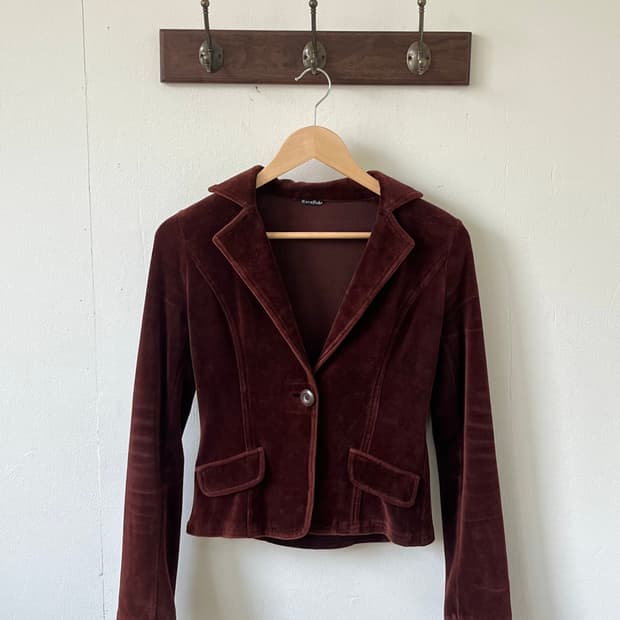 Cornflake 벨벳 원버튼 자켓