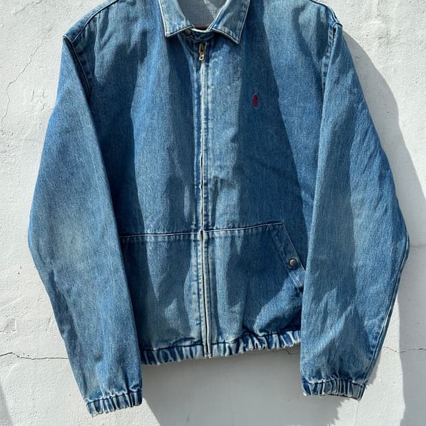 [M-L] 80s 폴로 랄프로렌 데님 블루종 자켓 USA made