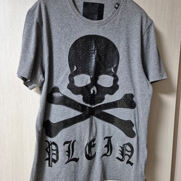 (정품) 필립플레인 스컬 빅로고 티셔츠 반팔 2XL 해골