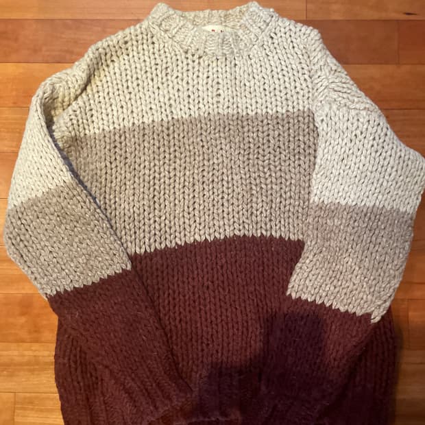 마르니 컬러 블록 청키 니트 스웨터 40