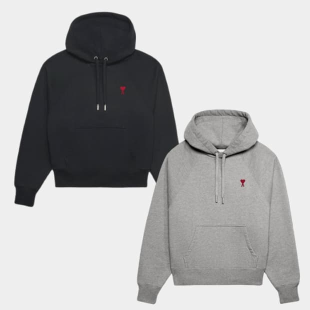 아미 스몰로고 후드티 (( 새상품 )) 큐알인증