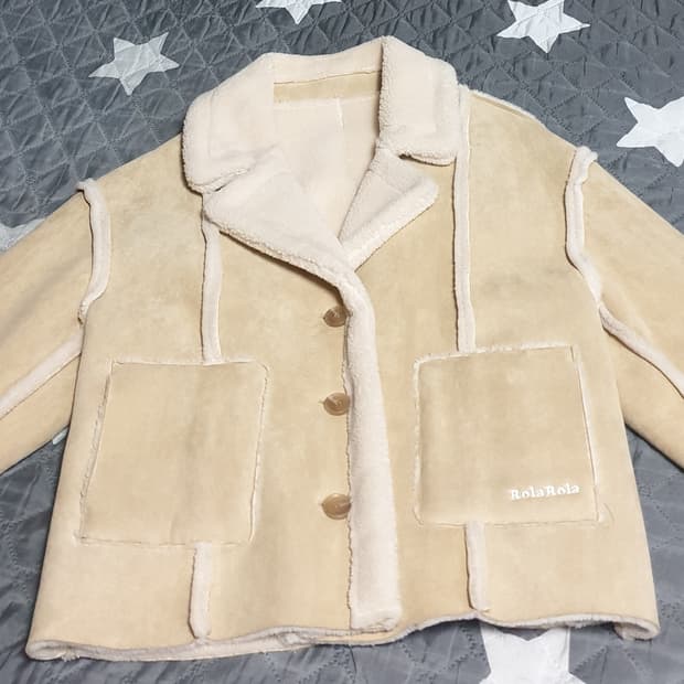 로라로라 리버시블 무스탕 자켓 베이지 (F)