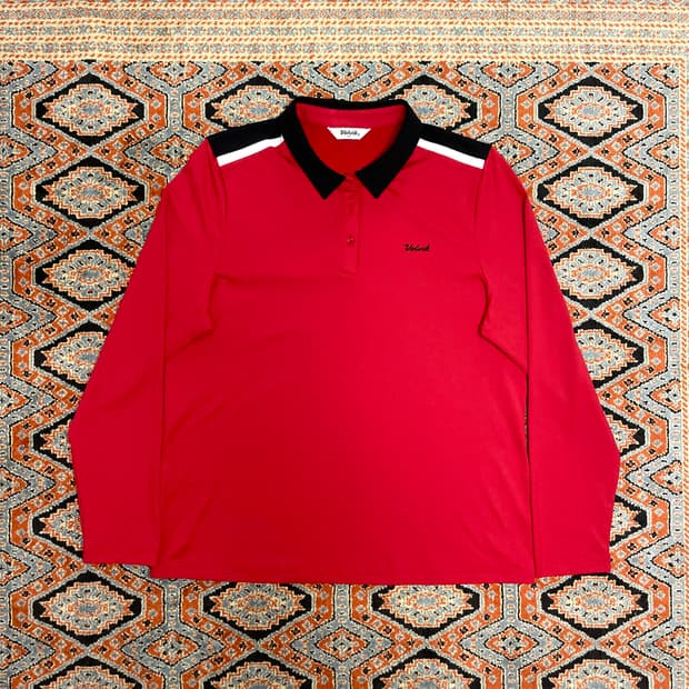 볼빅 레드 슬림핏 기능성 골프 기모 카라티셔츠 남성105