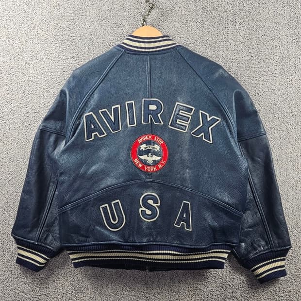 아비렉스 아이콘 네이비 가죽 블루종 자켓 ( M ) / 11063