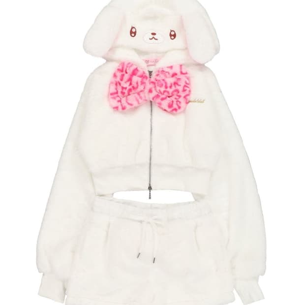 베이비메탈클럽 베메클 스핀즈 슈가바니즈 콜라보 셋업 화이트 후드집업