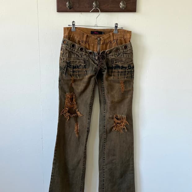 00‘s midas 레이어드 데님팬츠