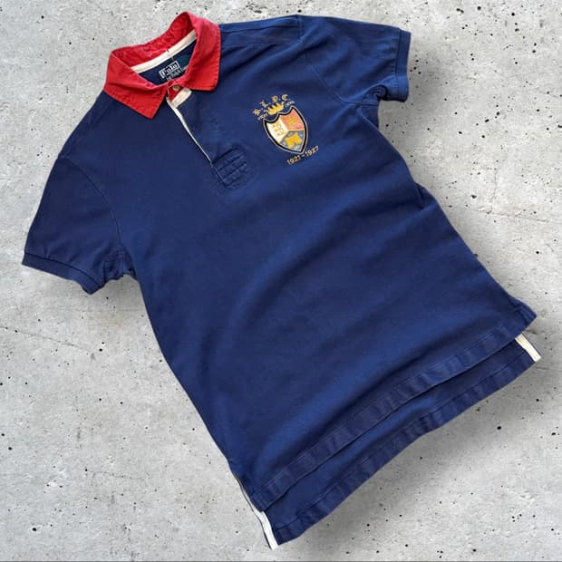 [M] 폴로 랄프로렌 커스텀핏 네이비 카라 반팔티셔츠 D298