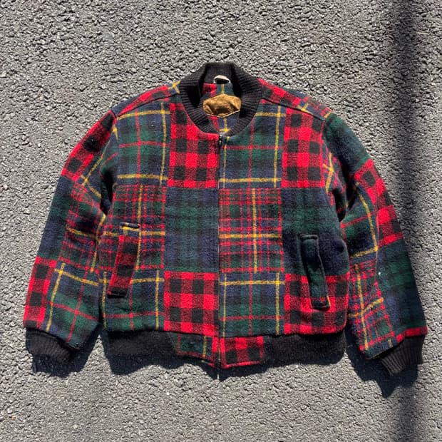 빈티지 울리치 패치워크 울 자켓