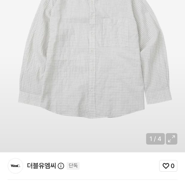 WMC 보더체크셔츠 아이보리L