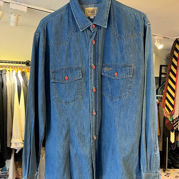 90년대 게스 웨스턴 데님셔츠(미국제)