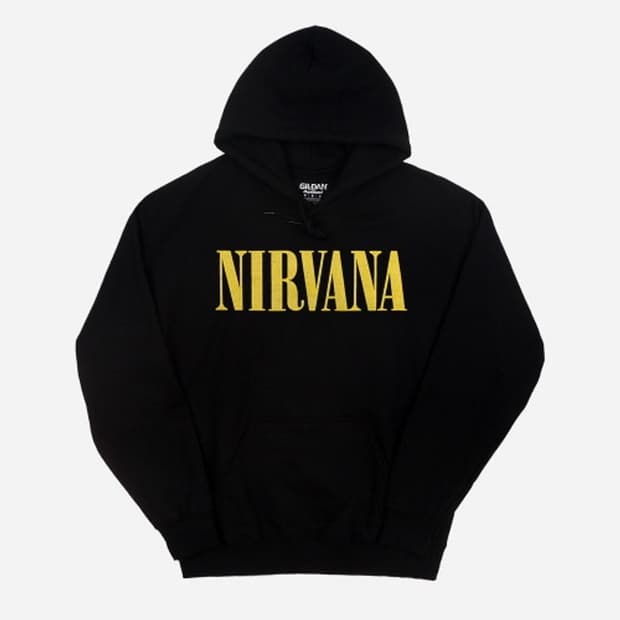 너바나(NIRVANA) 빅로고 후드티 XL (Hanes 정품)