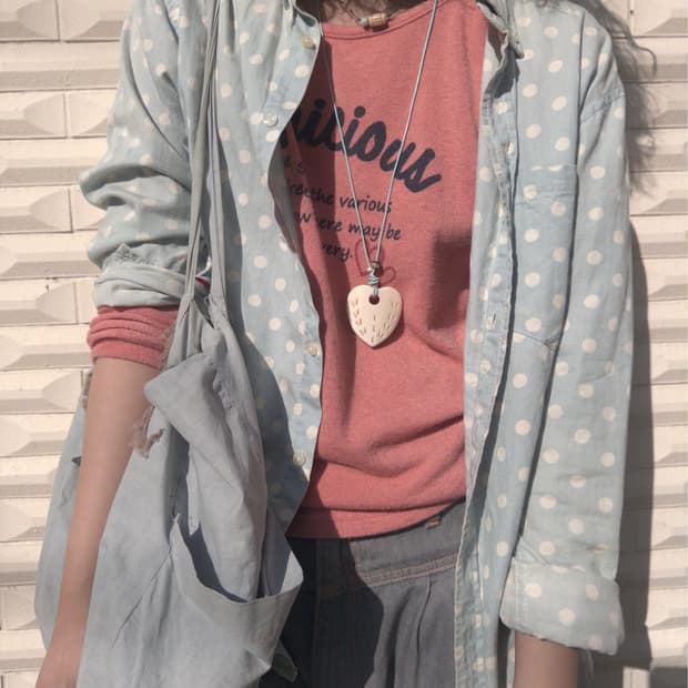 (Limited) heart biscuit long necklace
