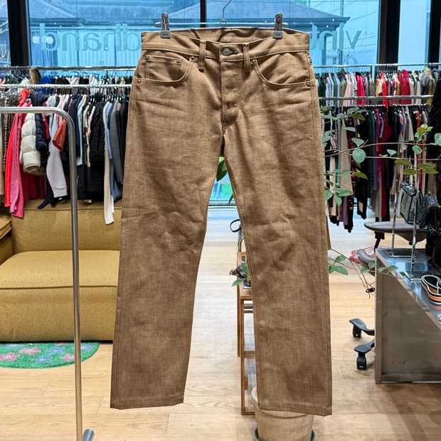 더블알엘 브라운 데님 슬림 팬츠 