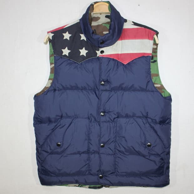 POLO DEMN &SURPRY 폴로 성조기 리버시블패딩조끼! L