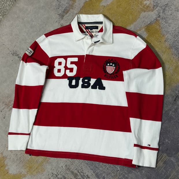 타미힐피거 usa 뉴욕 단가라 럭비티 XL