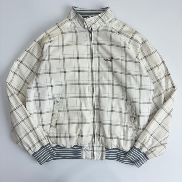 Schott 쇼트 90‘s 화이트 체크 바라쿠다 자켓