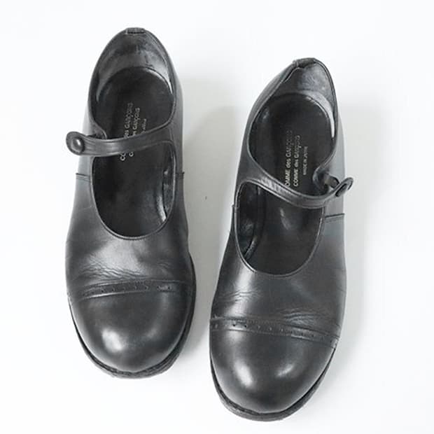 꼼데가르송 레더 메리제인 플랫슈즈