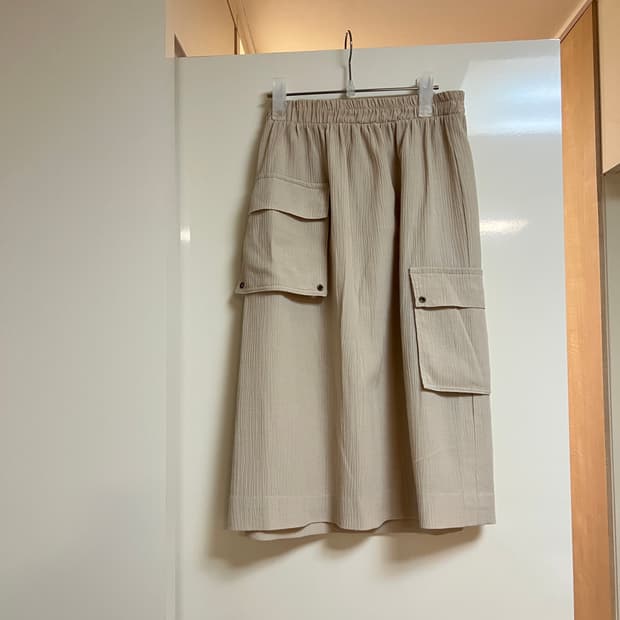 프랑스 빈티지 카고 플리츠 스커트