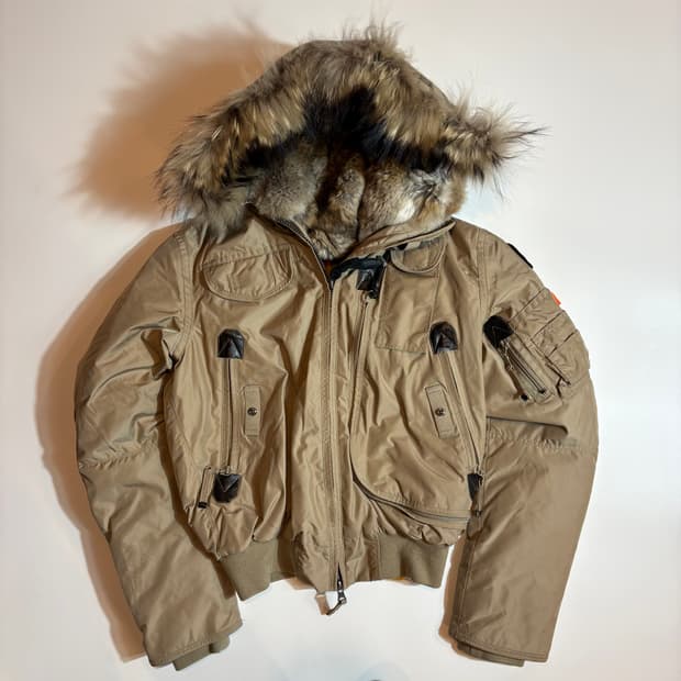 파라점퍼스 퍼 후드 숏 패딩 점퍼