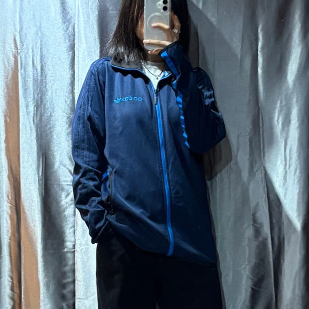 XL 아디다스 스펠링 로고 딥블루 져지