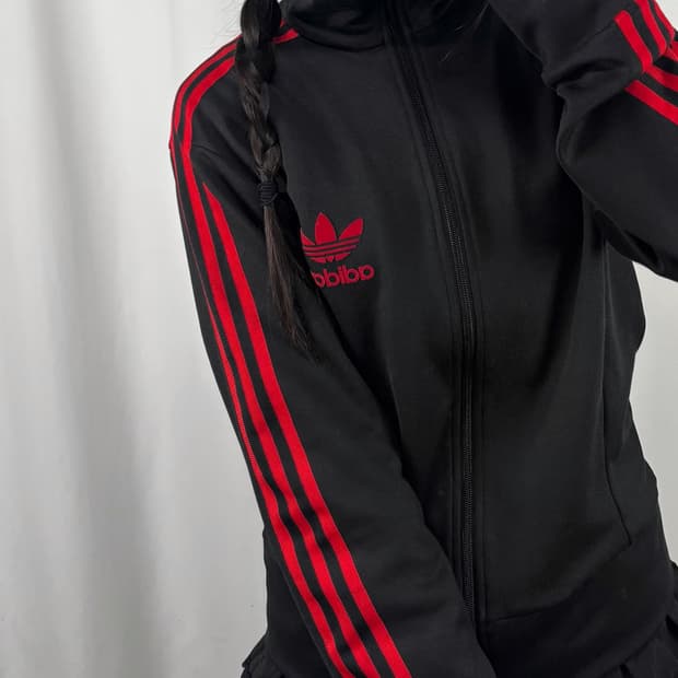아디다스 블랙 레드 유로파 트랙탑 져지