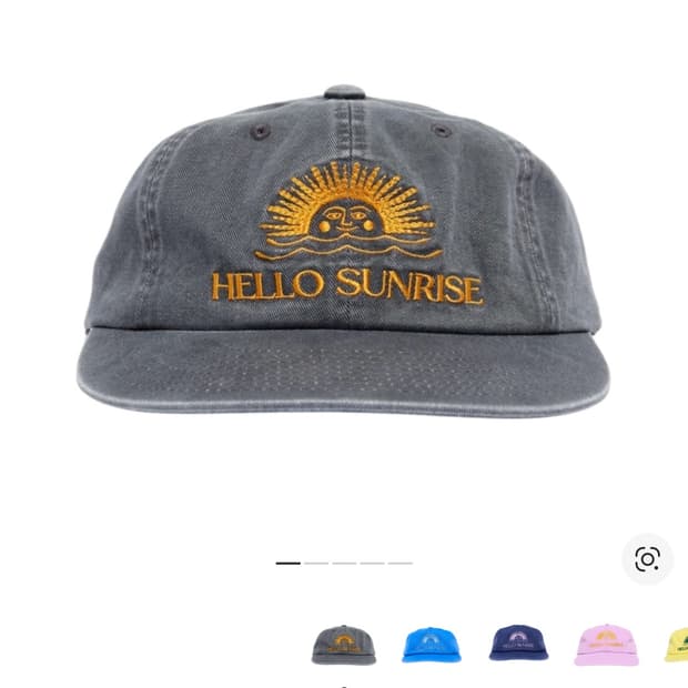 헬로선라이즈 워시드 오지 로고 볼캡 그레이