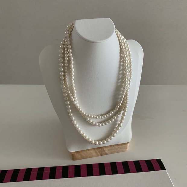 모조진주 3줄 목걸이 빈티지