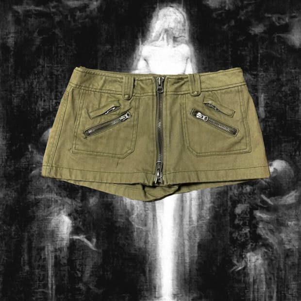 LeShop jeans 메시st 카키 스커트 숏팬