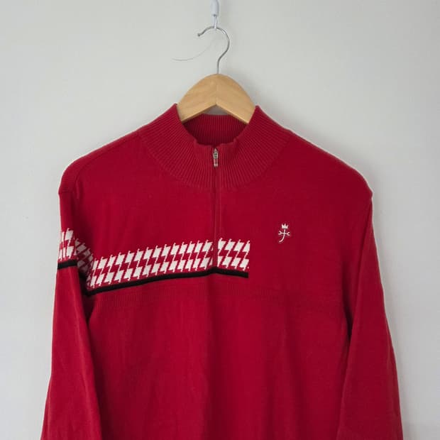 카스텔바작 레드 하프넥 니트(100사이즈)