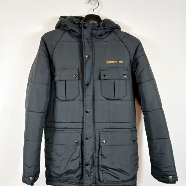 아디다스 금장로고 패딩후드파카 90 S