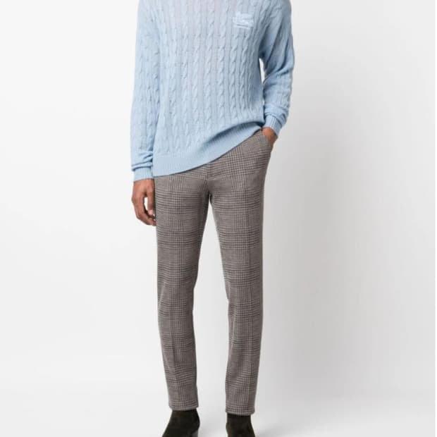 에트로 캐시미어 케이블 남성 40 니트 스웨터 