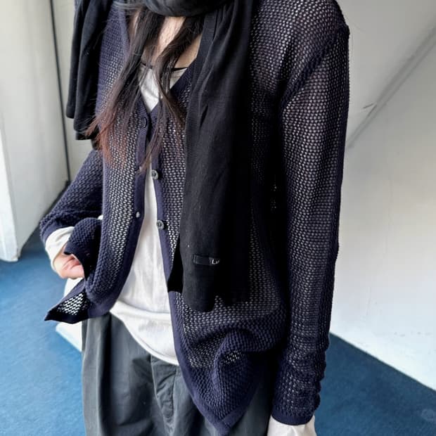 Cotton loose knitted design cardigan