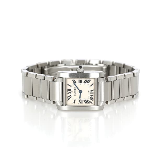까르띠에 탱크 프랑세즈 시계 스틸 워치 스몰 2384 W51008Q3