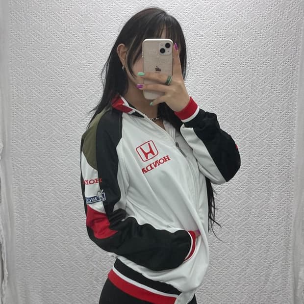 럭키스트라이크 혼다 올드스쿨 레이싱 바이크 져지 집업 L C07081